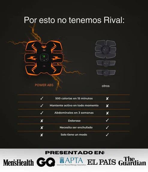 Estimulador Abdominales PowerAbs® + Crema Quemagrasa Ultraburn